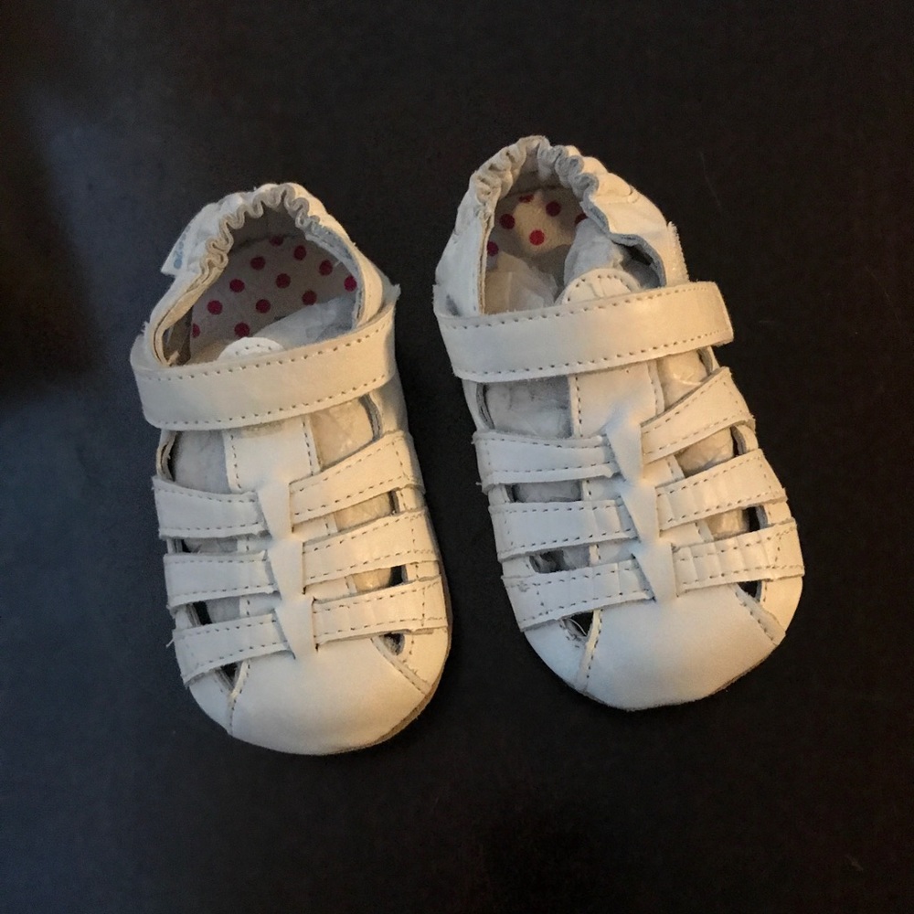 Robeez white sandals toddler girl NIB